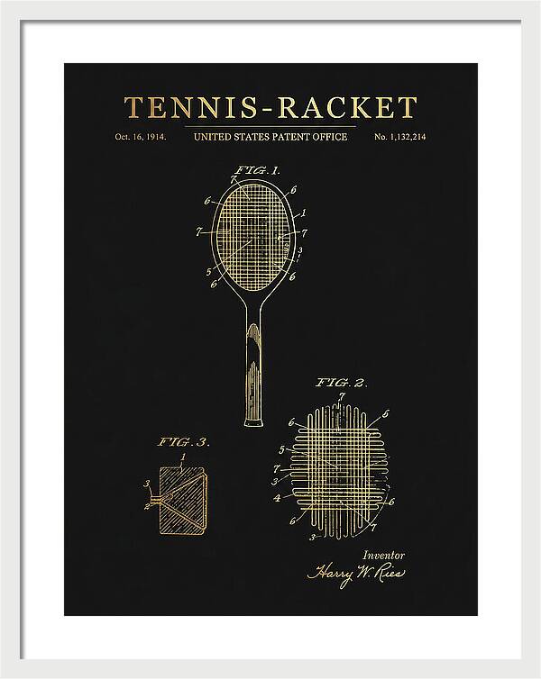 Tennis Racket Gold Patent Us1132214a