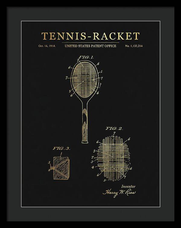 Tennis Racket Gold Patent Us1132214a