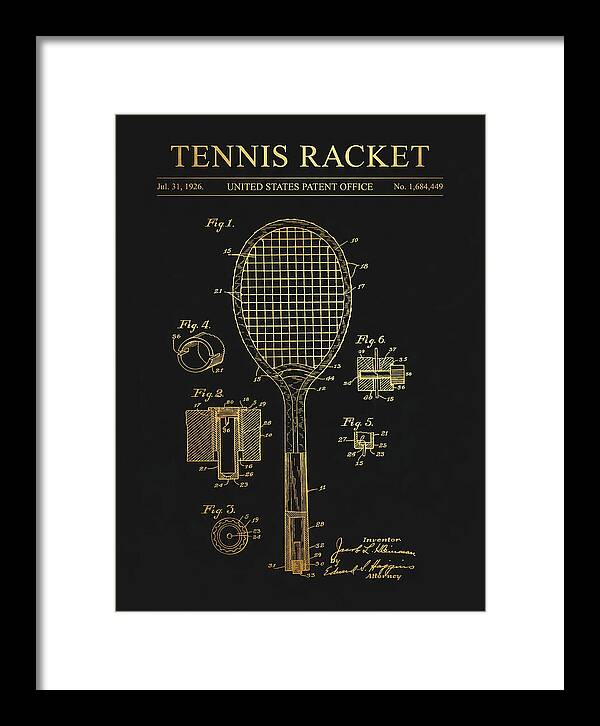 Tennis Racket Gold Patent Us1684449a