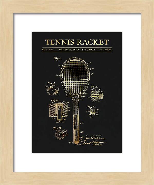 Tennis Racket Gold Patent Us1684449a