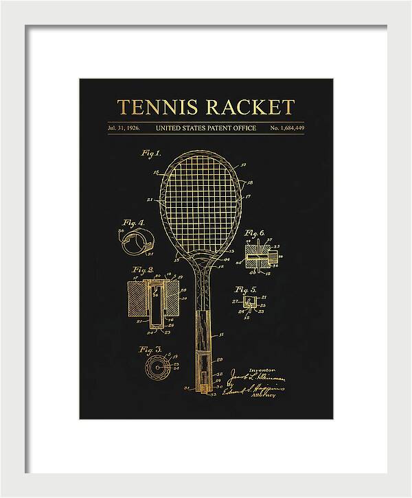 Tennis Racket Gold Patent Us1684449a