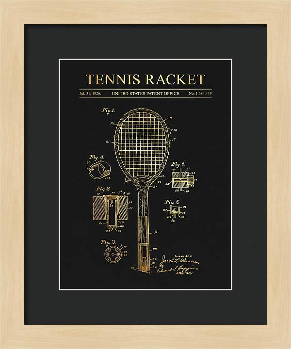 Tennis Racket Gold Patent Us1684449a