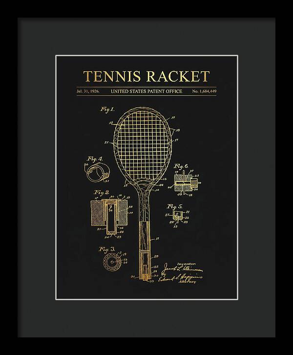 Tennis Racket Gold Patent Us1684449a