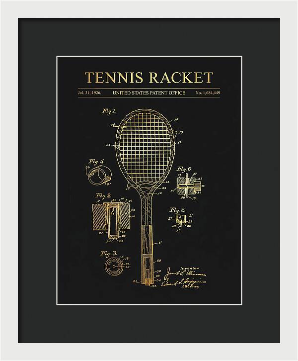 Tennis Racket Gold Patent Us1684449a