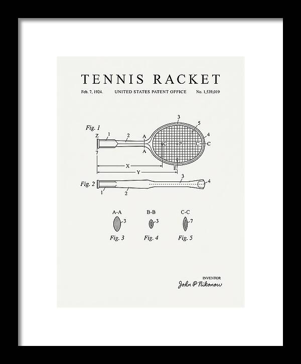 Tennis Racket Minimalist Patent Us1539019a