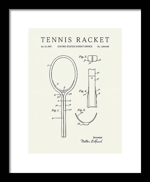 Tennis Racket Minimalist Patent Us1664466a