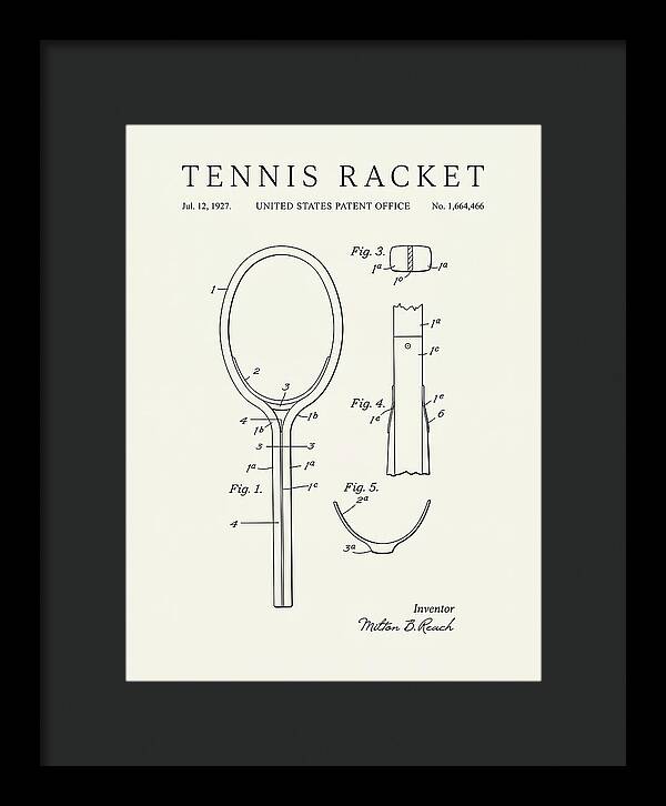 Tennis Racket Minimalist Patent Us1664466a