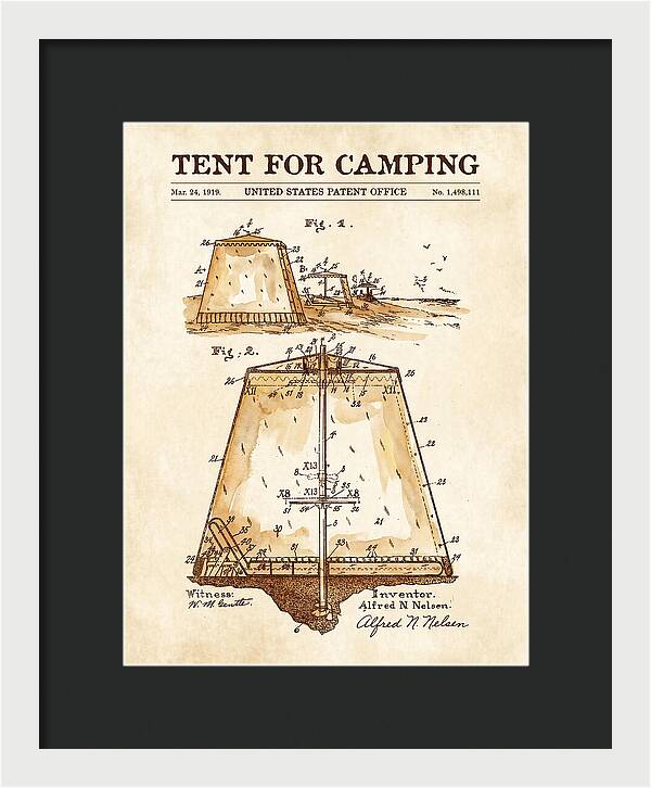 Tent For Camping Watercolor Patent Us1498111a