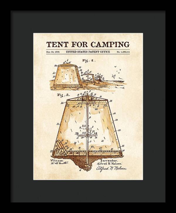 Tent For Camping Watercolor Patent Us1498111a