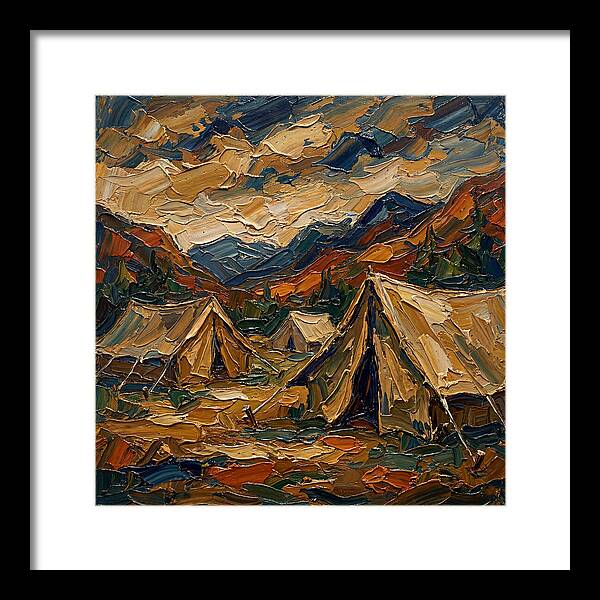 Tents Amidst Majestic Mountains