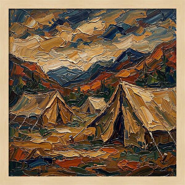 Tents Amidst Majestic Mountains