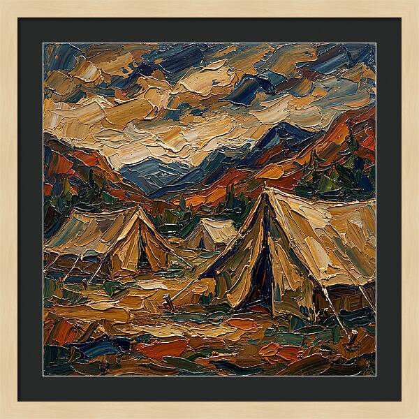 Tents Amidst Majestic Mountains