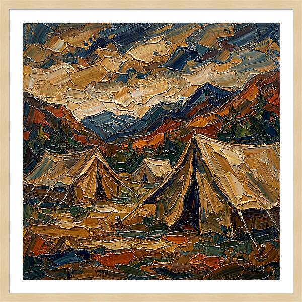 Tents Amidst Majestic Mountains