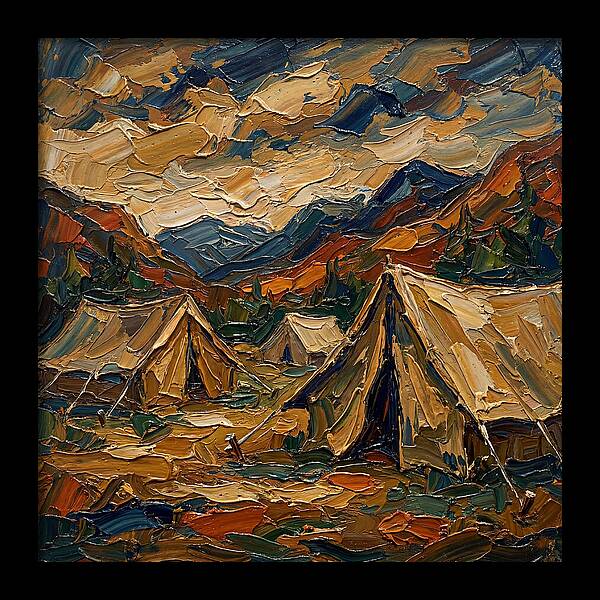 Tents Amidst Majestic Mountains