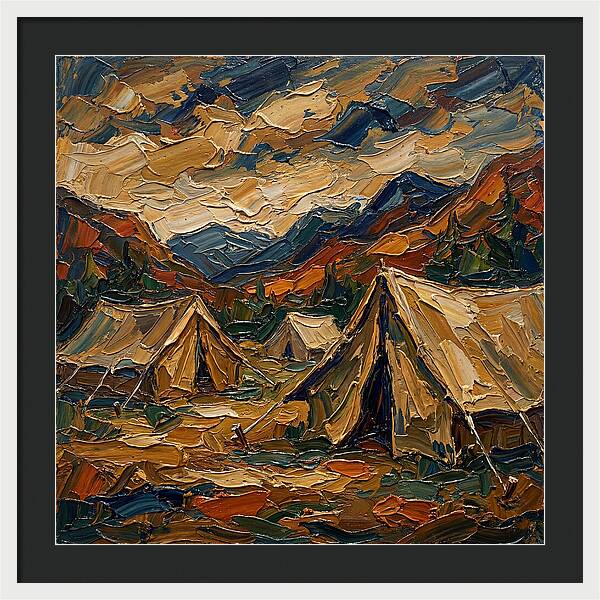 Tents Amidst Majestic Mountains