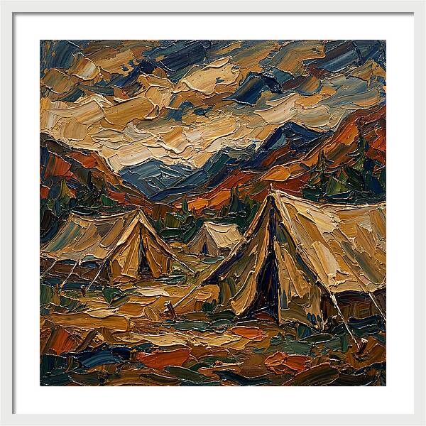 Tents Amidst Majestic Mountains