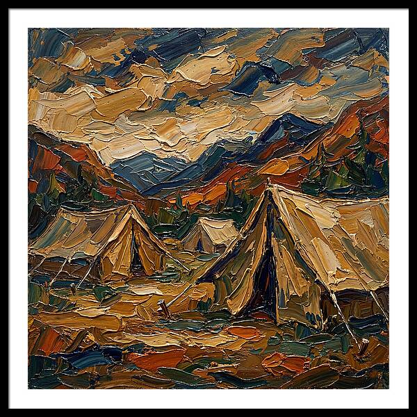 Tents Amidst Majestic Mountains