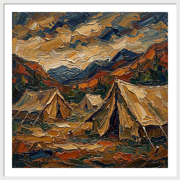 Tents Amidst Majestic Mountains