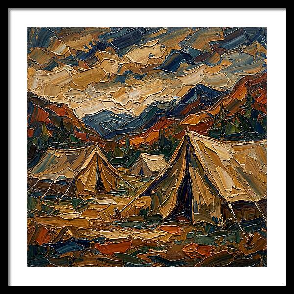 Tents Amidst Majestic Mountains
