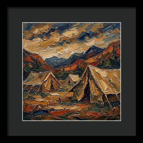 Tents Amidst Majestic Mountains