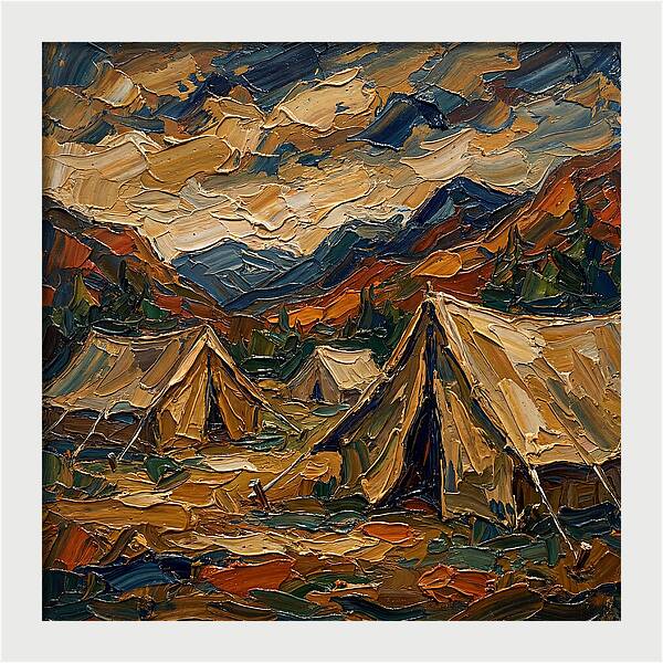 Tents Amidst Majestic Mountains