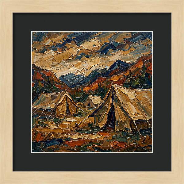 Tents Amidst Majestic Mountains