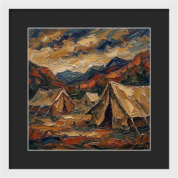 Tents Amidst Majestic Mountains