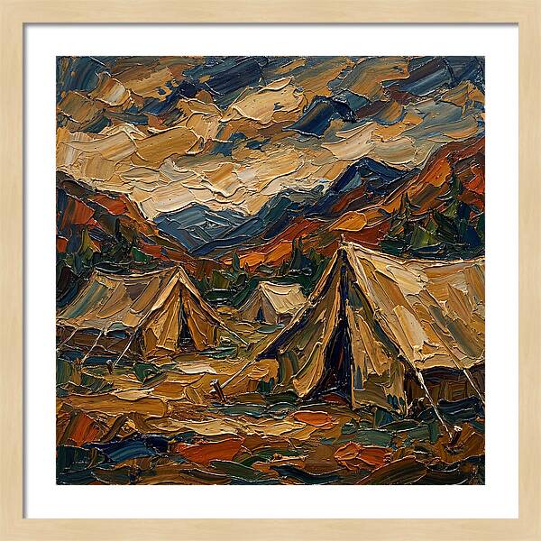 Tents Amidst Majestic Mountains