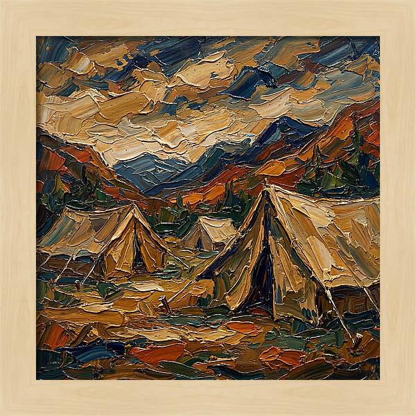 Tents Amidst Majestic Mountains
