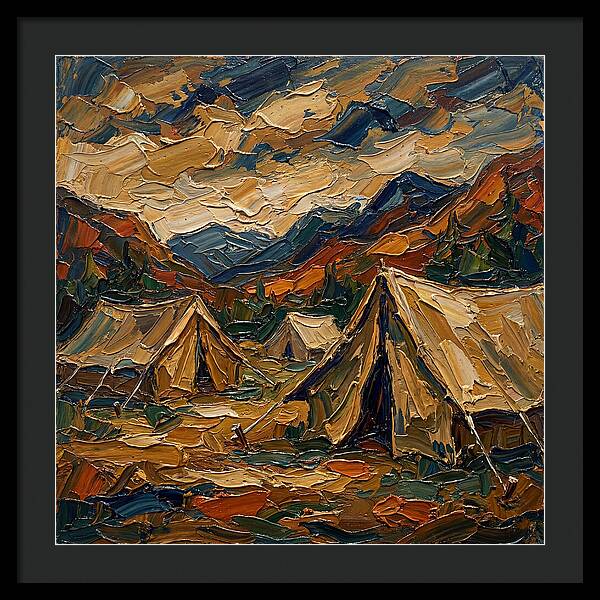 Tents Amidst Majestic Mountains
