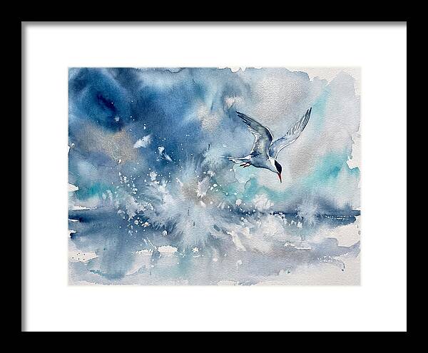 Tern In Flight Over Water