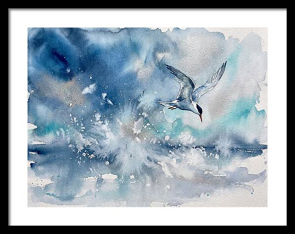 Tern In Flight Over Water