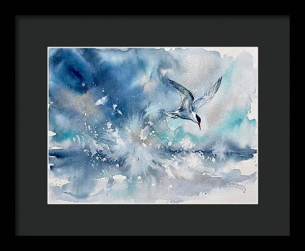Tern In Flight Over Water