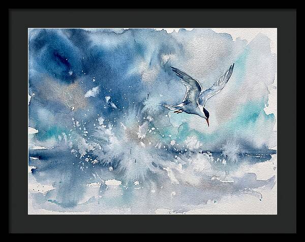Tern In Flight Over Water