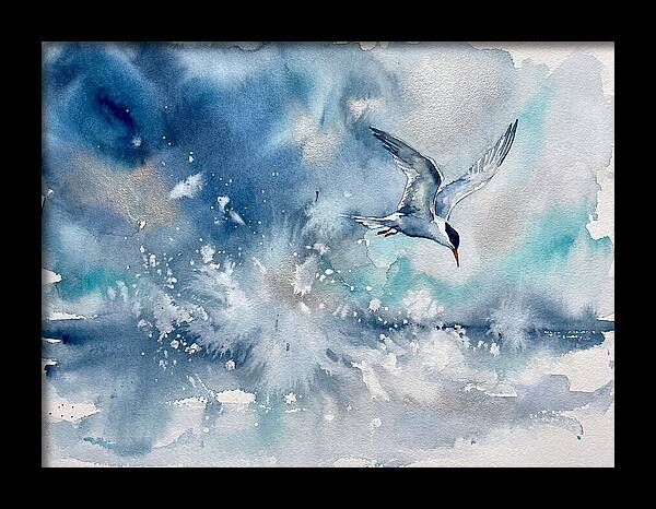 Tern In Flight Over Water