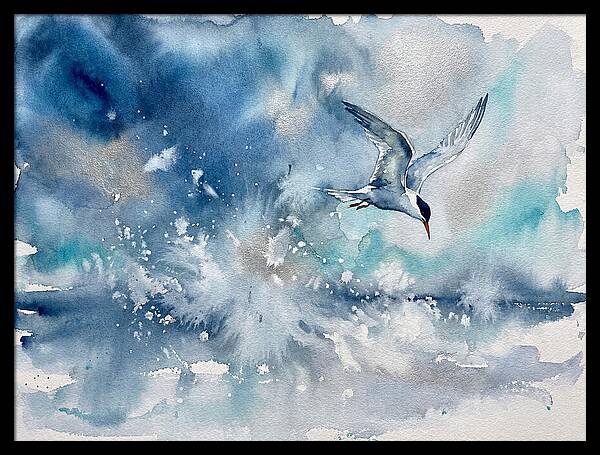 Tern In Flight Over Water