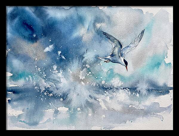 Tern In Flight Over Water