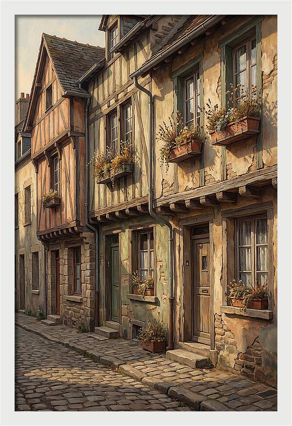 Terraced Houses With Window Boxes