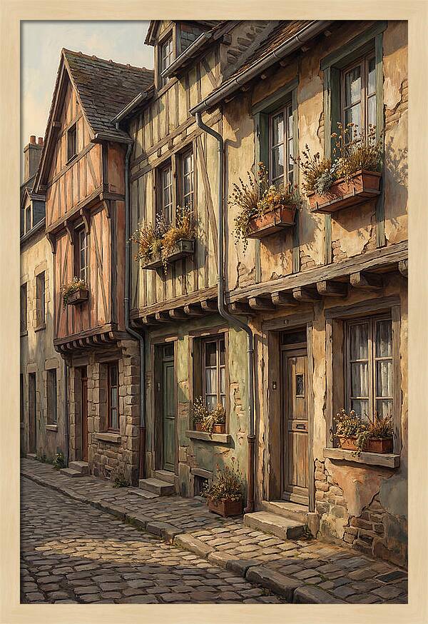 Terraced Houses With Window Boxes