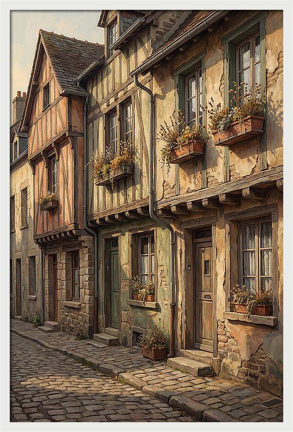 Terraced Houses With Window Boxes