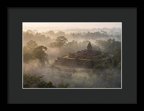 Terraced Temple Complex Rising Through Mist