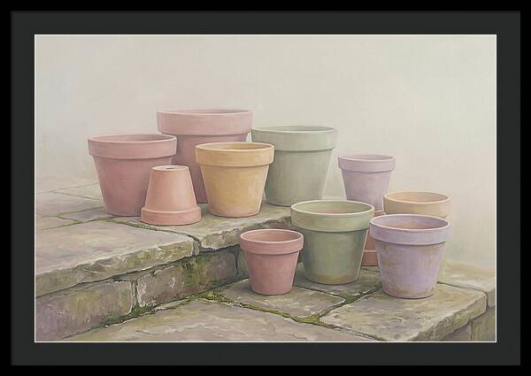 Terracotta Pots On Stone Patio