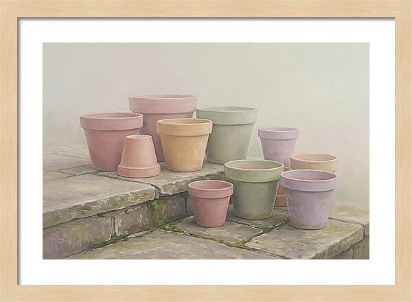 Terracotta Pots On Stone Patio