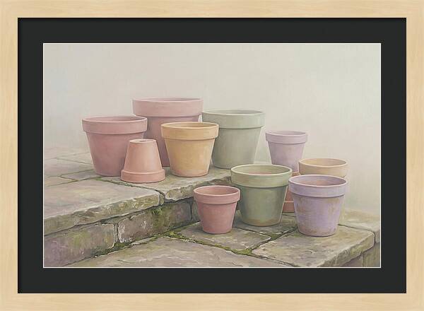 Terracotta Pots On Stone Patio