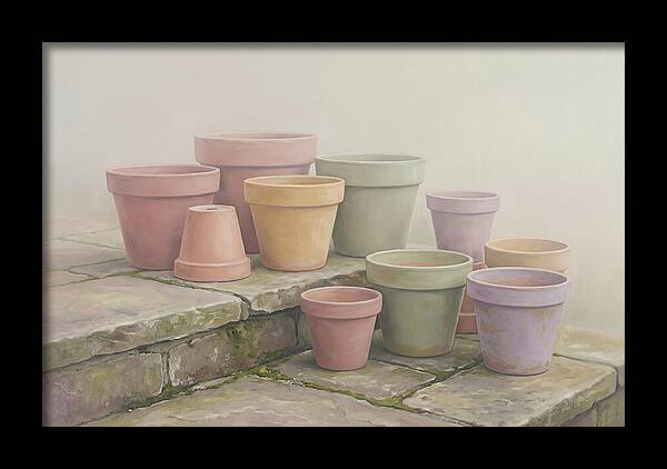 Terracotta Pots On Stone Patio