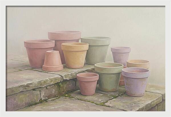 Terracotta Pots On Stone Patio