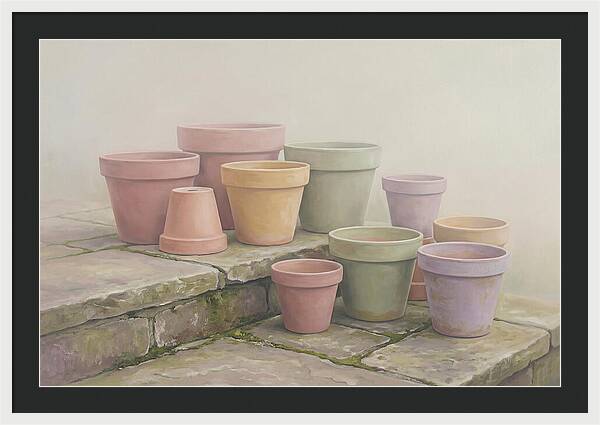 Terracotta Pots On Stone Patio