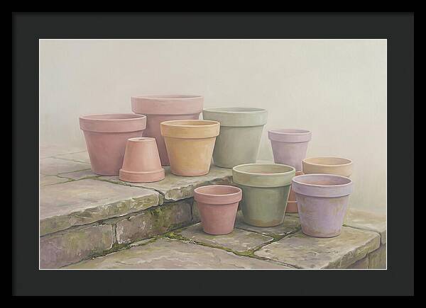Terracotta Pots On Stone Patio