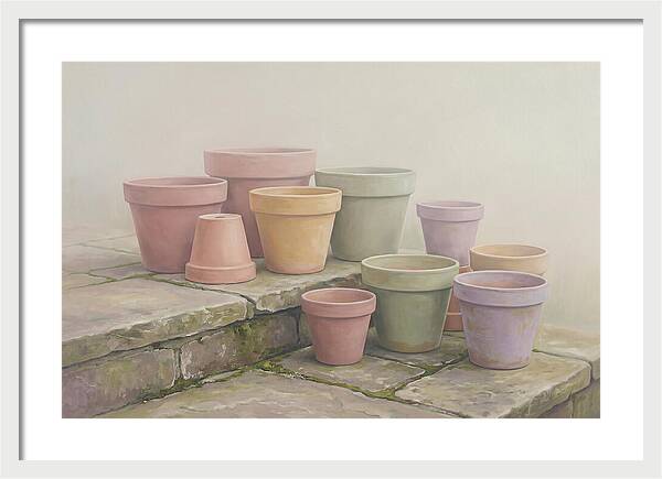 Terracotta Pots On Stone Patio