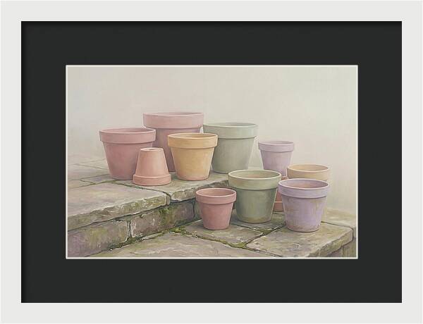 Terracotta Pots On Stone Patio